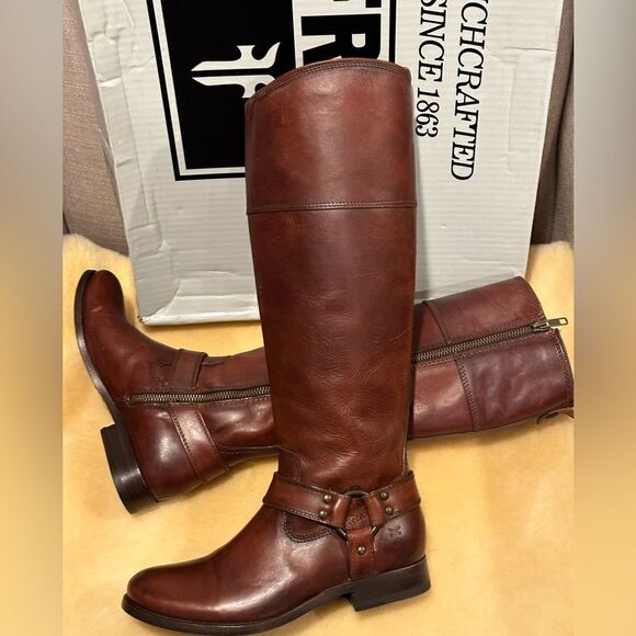 Frye Melissa harness inside zip tall  boot size 5,5 new - Picture 1 of 11